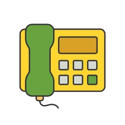 Classic Corded Desk Phone Communication Device Interface UI Vector Icon icon