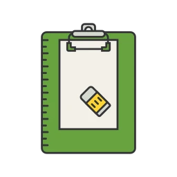 Clipboard with Erasing Tool Vector Illustration UI Icon icon