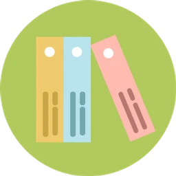 Colorful Flat Office Binders Files Document Organization Interface Icon icon
