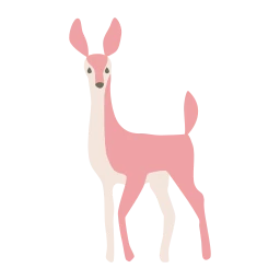 Cute Pink Deer Animal Silhouette for Nature and Wildlife Graphics icon