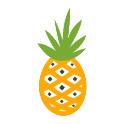 Flat Minimalist Tropical Pineapple Fruit Vector UI Design Icon icon