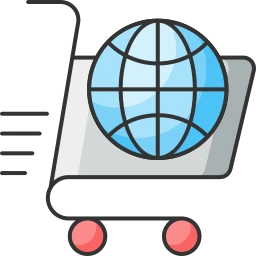 Global E-Commerce Shopping Cart Online Store Vector Icon icon