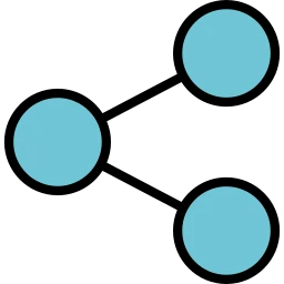 Modern Digital Share Connection Network Node UI Vector Icon icon