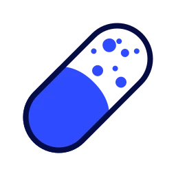 Organic Organism SVG icon, Blue Pill Capsule Medicine Health Care Icon for Medical Apps icon