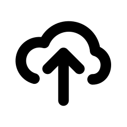 Upload Cloud Icon with Up Arrow for Data Transfer and Storage icon