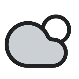 Cloud and Sun Weather Forecast Interface Icon Simple Line Art filled icon variant
